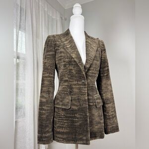 Isabel de Pedro Mr. Cat Brown Textured Slim Fit Single Breasted Blazer